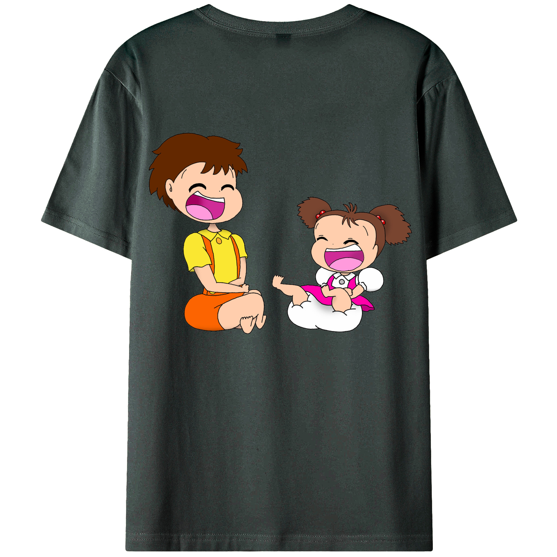 （画像用） となりのトトロ 草壁メイ 草壁サツキ My Neighbor Totoro Satsuki Kusakabe Mei Kusakabe 綿100％ メンズ半袖Tシャツ（バックプリント） 通気性